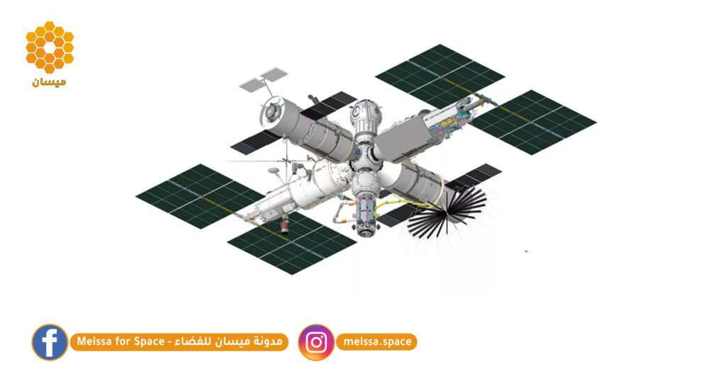 تصور فني لمحطة الفضاء المدارية الروسية «روس»